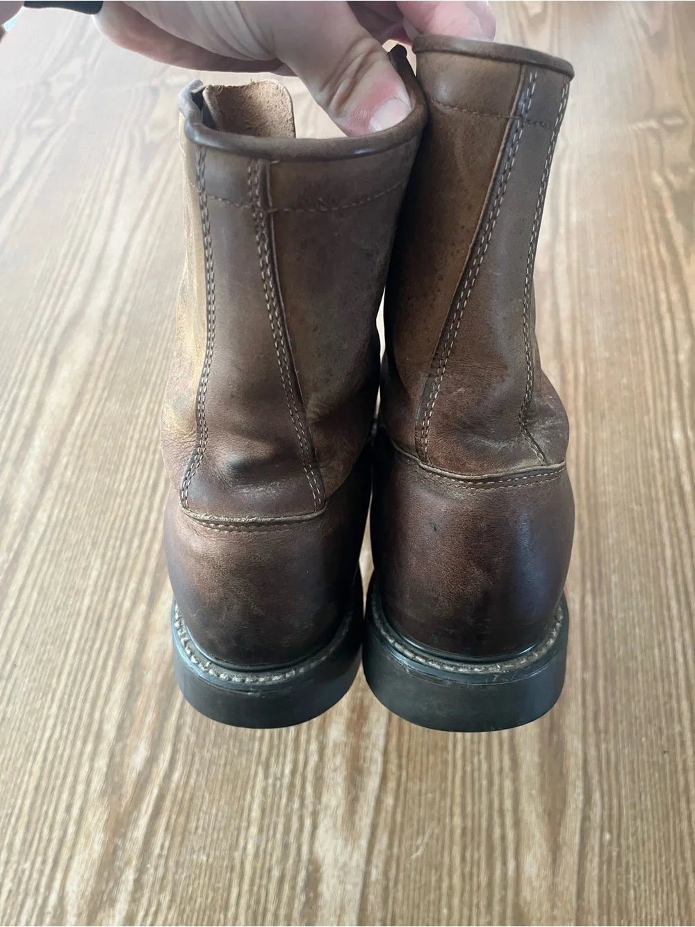 Justin Boots 0575 Men’s Brown Leather Lace-Up Workwear Boots size 8D